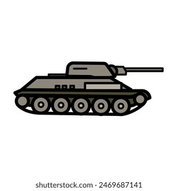 Tank, Tankmodell -Vektorgrafik-Symbol, Abbildung