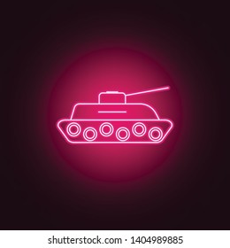 tank neon icon. Elements of Transport set. Simple icon for websites, web design, mobile app, info graphics