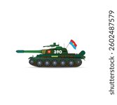 Tank number 390 of Saigon on April 30, 1975