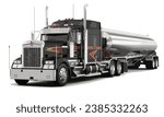 tank oil gas fuel usa American black truck art 3d semi big large heavy drive haul design shipping vector template isolated white element