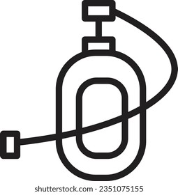 Tank Oxygen Diving Outline Icon