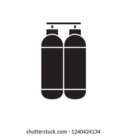 tank oxygen icon vector with glyph style. diving glyph icon