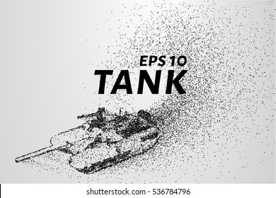 The tank of particles. The tank consists of small circles. Vector illustration.