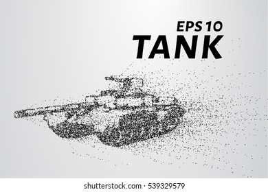 The tank of particles. The tank consists of small circles. Vector illustration.