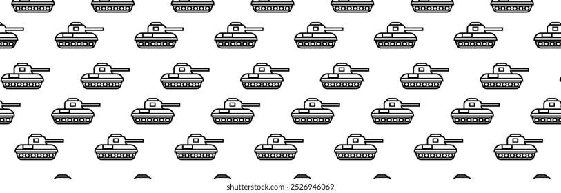 tank pattern black outline on transparent background, 