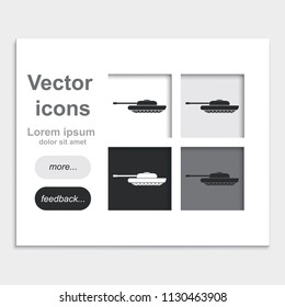 Tank placed on web page template flat vector icon.