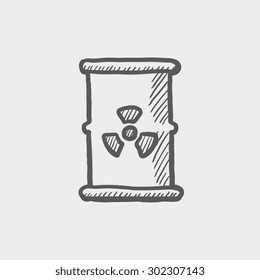 Tank with propeller sketch icon for web and mobile. Hand drawn vector dark grey icon on light grey background.