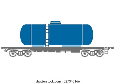 Tank Railway freight car - railcar - Vector illustration