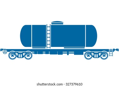 Tank Railway freight car - railcar - Vector illustration