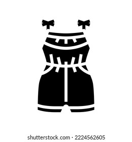 tank romper girl baby cloth glyph icon vector. tank romper girl baby cloth sign. isolated symbol illustration