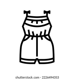 tank romper girl baby cloth line icon vector. tank romper girl baby cloth sign. isolated contour symbol black illustration