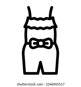 tank romper girl baby cloth line icon vector. tank romper girl baby cloth sign. isolated contour symbol black illustration