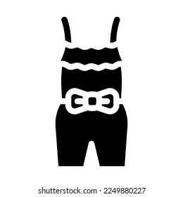 tank romper girl baby cloth glyph icon vector. tank romper girl baby cloth sign. isolated symbol illustration