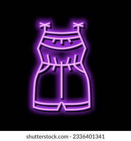 tank romper girl baby cloth neon light sign vector. tank romper girl baby cloth sign. isolated symbol illustration