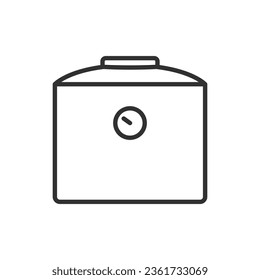 Tank with a sensor, linear icon. Line with editable stroke