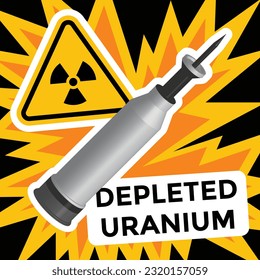 tank shell, depleted uranium, 3d, vector illustration 