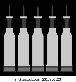 tank shell, depleted uranium, vector illustration 