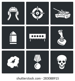 Tank shooting. Vector Illustration.