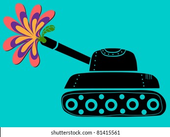 tank shoots a flower