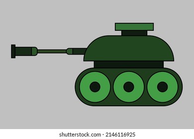 Tank side view flat design icon vector illustration