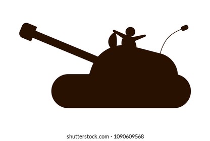 Tank silhouette, vector illustration