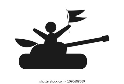 Tank silhouette, vector illustration