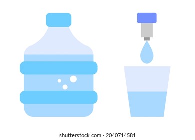 Tank Storage Chiller. Drinking Water Is Stored In A Tank. Vector Illustration.