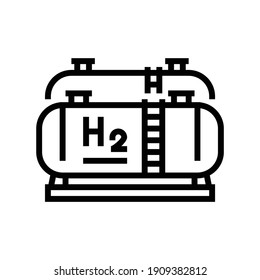 tank storaging hydrogen line icon vector. tank storaging hydrogen sign. isolated contour symbol black illustration