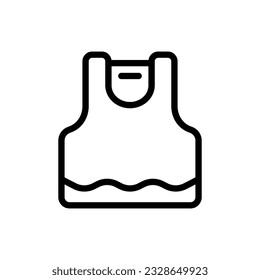 tank top black white icon in line style