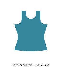 Tank top clothing icon is a simple vector illustration of a sleeveless shirt, perfect for representing casual wear, summer fashion, and activewear branding.