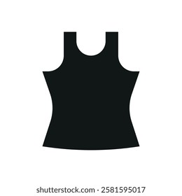 Tank top clothing icon is a simple vector illustration of a sleeveless shirt, perfect for representing casual wear, summer fashion, and activewear branding.