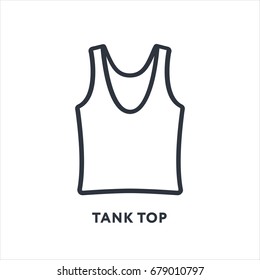 Tank Top Clothing Undershirt Minimal Flat Line Outline Stroke Icon Pictogram