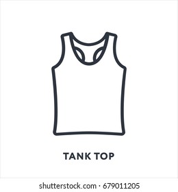 Tank Top Clothing Undershirt Minimal Flat Line Outline Stroke Icon Pictogram