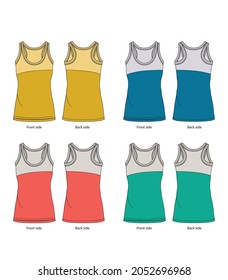 Ladies’ Tank Top Color Options Mockup Design  