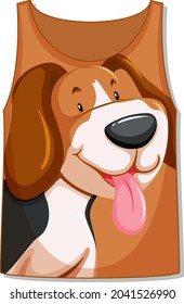 Tank top with cute dog pattern illustration