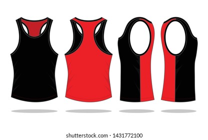 Tank Top Design Vector (Black / Red)
: Two Colors