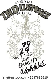 Tank Top with Dragon and Text fashion