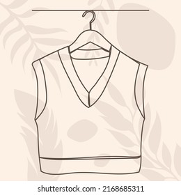 tank top drawing by one continuous line, sketch