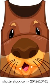 Tank top with face of otter pattern illustration