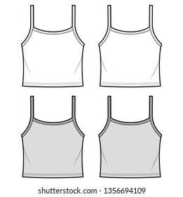 TANK TOP fashion flat sketch template