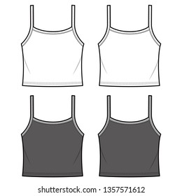 TANK TOP fashion flat sketch template