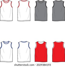 Tank top fashion flat template