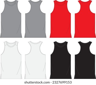 Tank Top Fashion Flat Template 