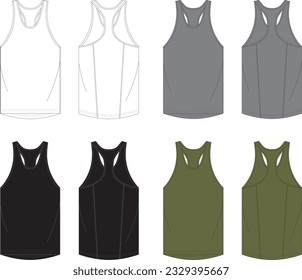 Tank Top Fashion Flat Template 