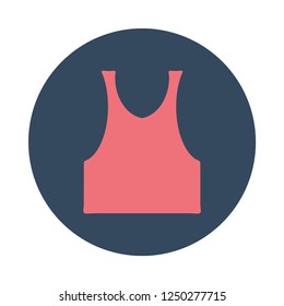 Tank top flat icon. You can be used tank top icon for several purposes like: websites, UI, UX, print templates, presentation templates, info-graphics, web and mobile phone apps.