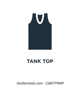 Tank Top icon. Black filled vector illustration. Tank Top symbol on white background. Can be used in web and mobile.