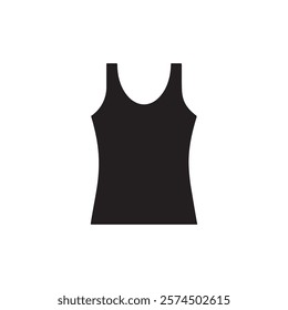 Tank top icon. Black Tank top silhouette vector illustration isolated on white background