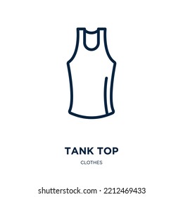 tank top icon from clothes collection. Thin linear tank top, template, sleeveless outline icon isolated on white background. Line vector tank top sign, symbol for web and mobile