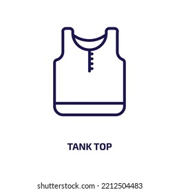 tank top icon from clothes collection. Thin linear tank top, view, template outline icon isolated on white background. Line vector tank top sign, symbol for web and mobile