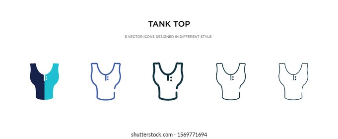 tank top icon in different style vector illustration. two colored and black tank top vector icons designed in filled, outline, line and stroke style can be used for web, mobile, ui